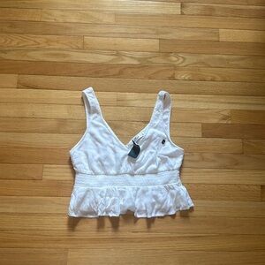 This cropped tank top from hollister is a size L and it is white!